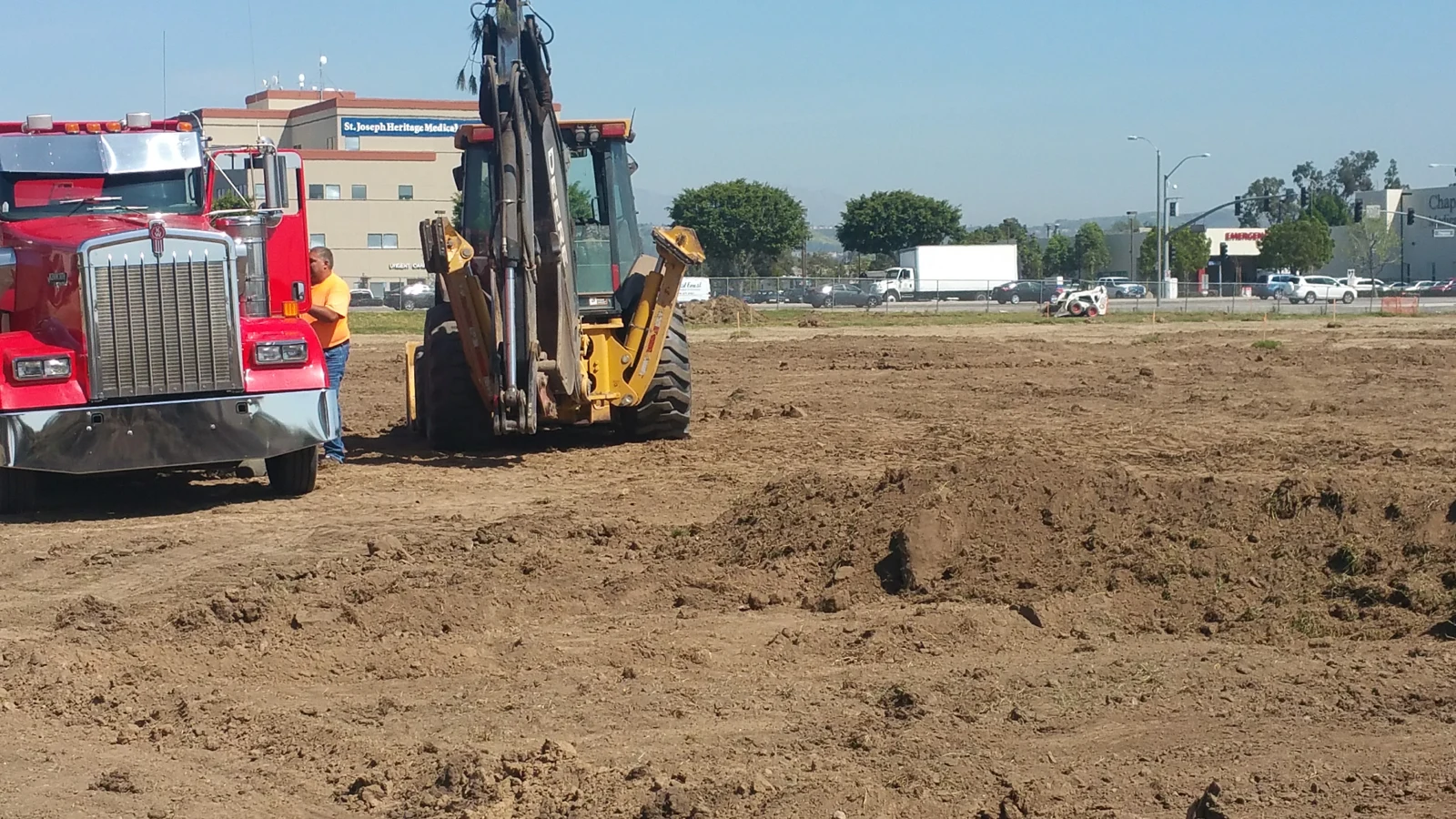 Equipment on a grading site