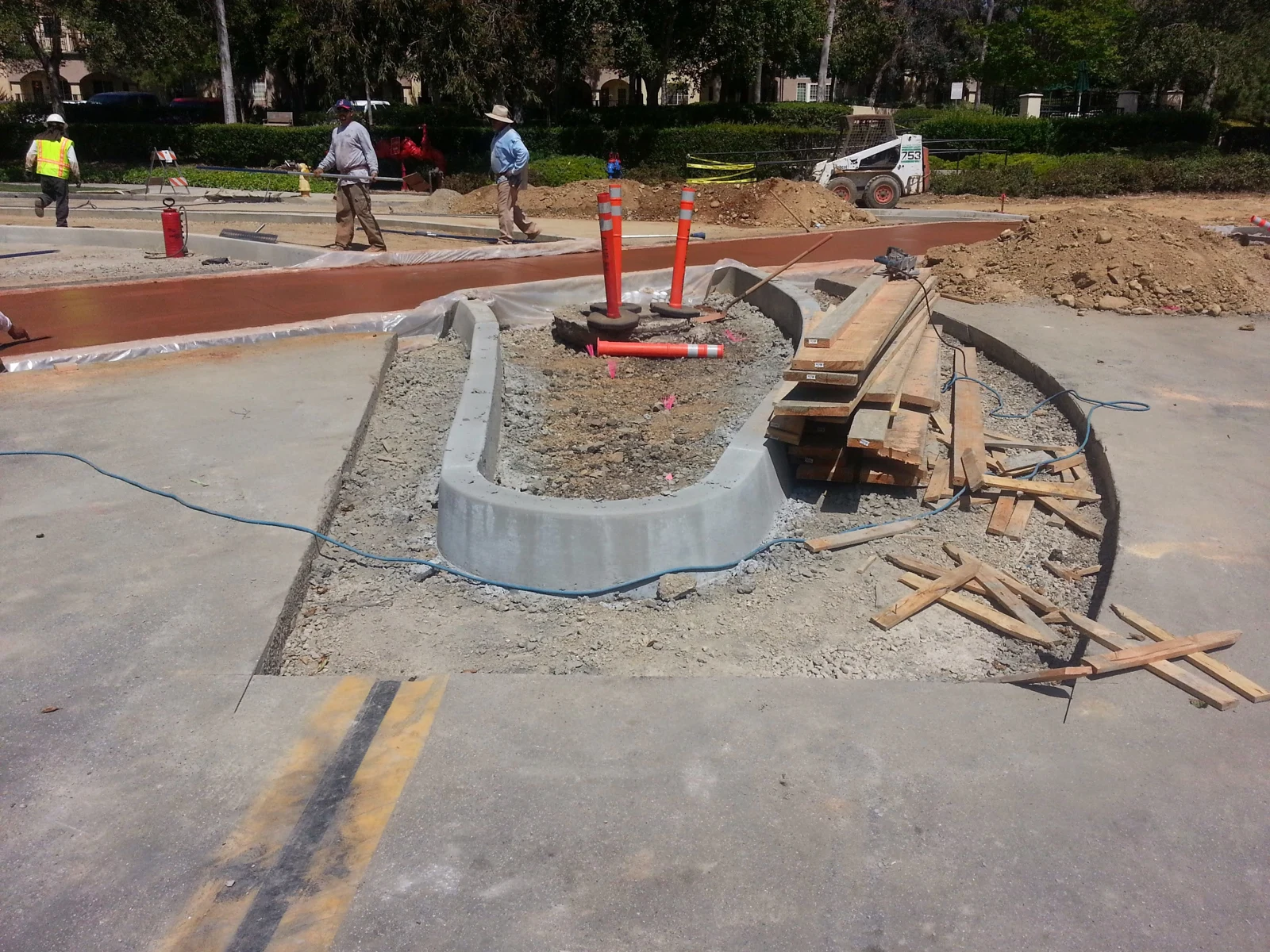 Concrete curb and site improvements